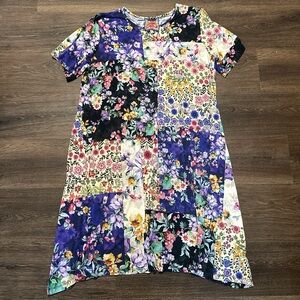 EUC JOHNNY WAS PATCHWORK MIDI DRESS